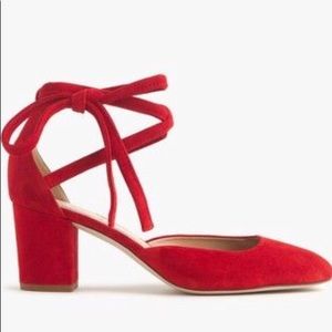 J. Crew Ankle Wrap Sofia Pumps Red Size 7